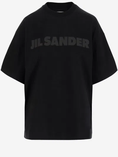 Jil Sander Cotton Jersey T-shirt With Logo In Black
