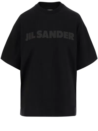 Jil Sander Cotton Jersey T-shirt With Logo In Black