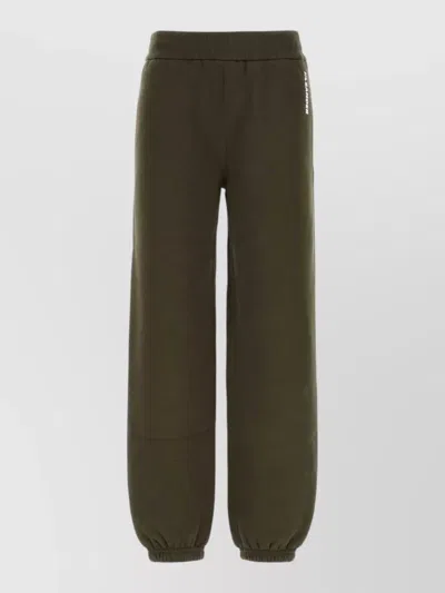 Jil Sander Cotton Joggers Elastic Waistband And Cuffs In Green