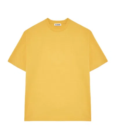Jil Sander Cotton Knit T-shirt In Yellow