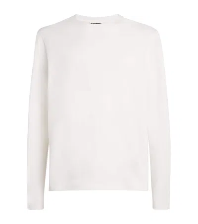 Jil Sander Cotton Logo-patch T-shirt In White