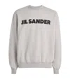 Jil Sander Grey Crewneck Logo Sweatshirt In Gray