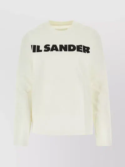 Jil Sander Cotton Long-sleeve Crew-neck T-shirt In Neutral