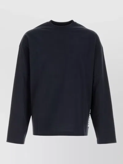 Jil Sander Cotton Long Sleeve Crew Neck T-shirt In Black