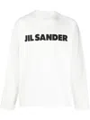 Jil Sander White Crewneck Sweatshirt With Contrasting Logo Print At The Front In Cotton Man