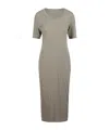 Jil Sander Cotton Layer Dress In Green