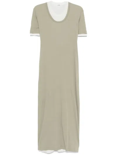 Jil Sander Cotton Midi Dresses (pack Of Three) In Green