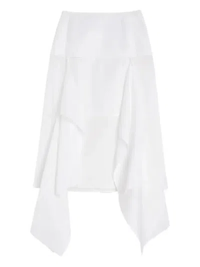 JIL SANDER COTTON MIDI SKIRT