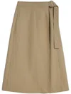 Jil Sander A-line Midi Skirt With High Waist In Beige