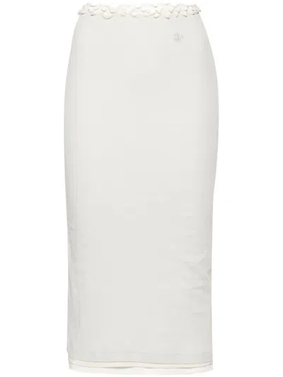 Jil Sander Cotton Midi Skirt In White