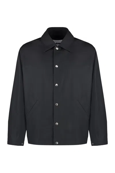 Jil Sander Cotton Overshirt In Black