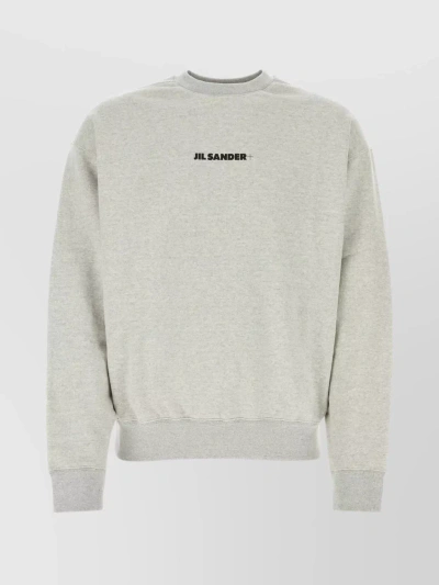 Jil Sander Cotton Sweatshirt With Logo In Grey