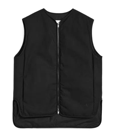 Jil Sander Cotton Padded Gilet In Black