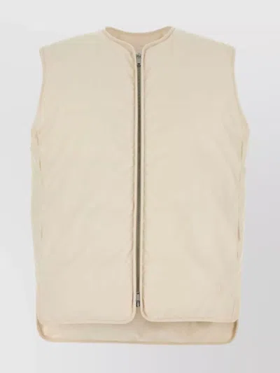 Jil Sander Cotton Padded Sleeveless Down Jacket In Beige