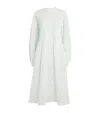 Jil Sander Cotton Pleated Midi Dress In Blue