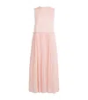 Jil Sander Cotton Pleated Midi Dress In Pink