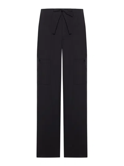 Jil Sander Cotton Poplin Cargo Pants In Black