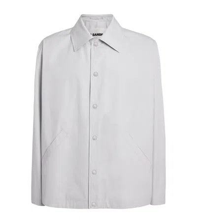 JIL SANDER COTTON POPLIN LOGO JACKET