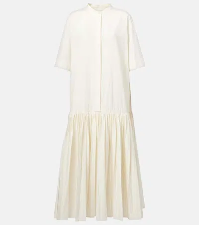 Jil Sander Cotton Poplin Maxi Dress In White