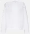 Jil Sander Cotton Poplin Pleated Top In White