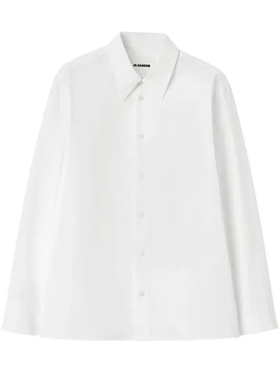 Jil Sander Cotton Poplin Shirt In White