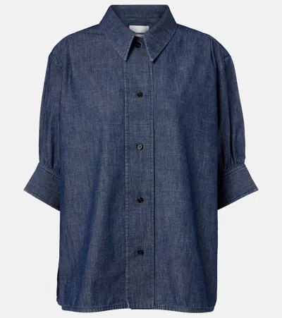 Jil Sander Denim Shirt Collared Dropped Shoulder Rounded Sleeves In Blue