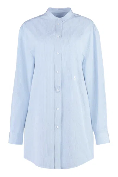 Jil Sander Cotton Poplin Shirt In Light Blue