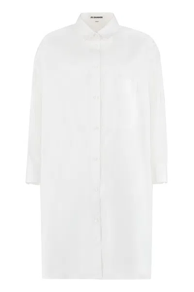 Jil Sander Cotton Poplin Shirt In White