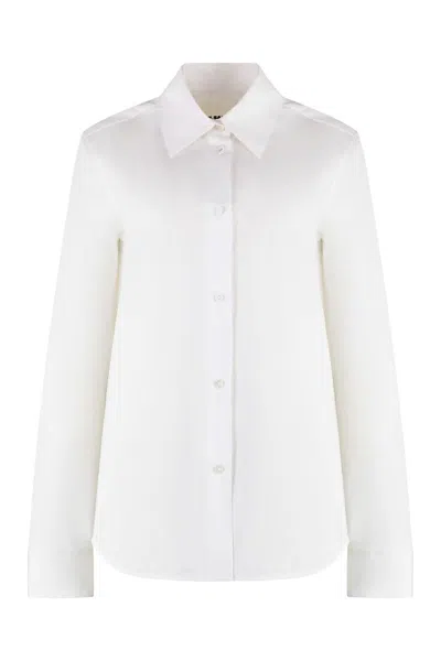 Jil Sander Cotton Poplin Shirt In White