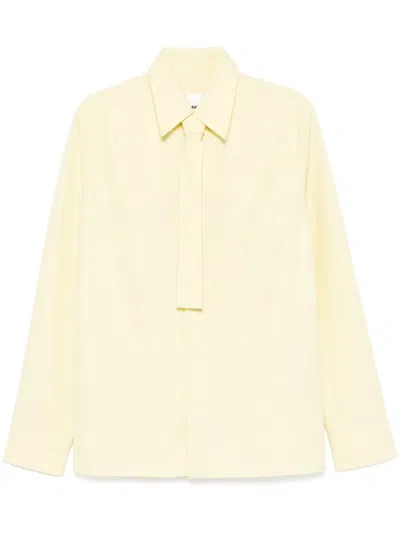 Jil Sander Cotton Poplin Shirt In Yellow