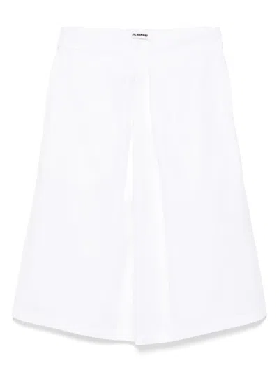Jil Sander Cotton Poplin Skirt In White