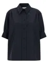 Jil Sander Cotton Shirt Short Sleeves Collared Cuffed In Blue