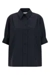 Jil Sander Cotton Shirt Short Sleeves Collared Cuffed In Blue