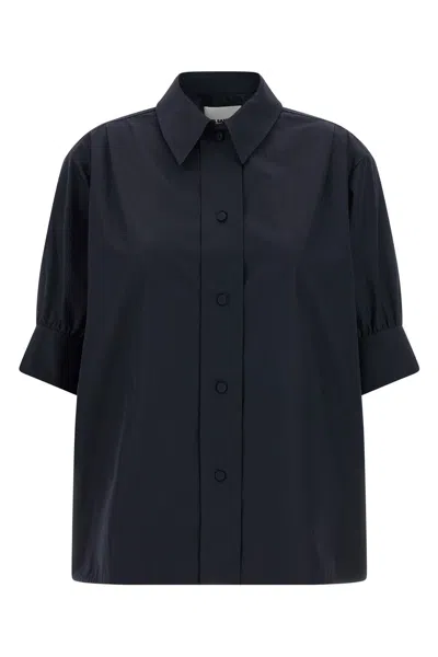 Jil Sander Cotton Shirt Short Sleeves Collared Cuffed In Blue