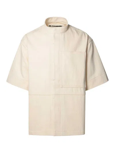Jil Sander Ivory Cotton Shirt In Cream
