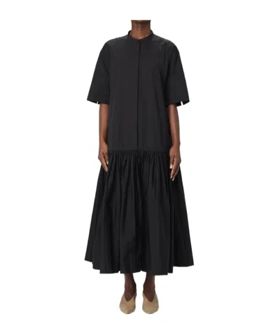 Jil Sander Cotton Shirt Dress In Black