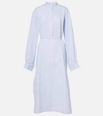 Jil Sander Cotton Shirt Dress In Blue