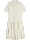 Jil Sander Relaxed Cotton Dress With Button-down Front In Neutrals