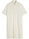 Jil Sander Relaxed Silhouette Cotton Dress With Classic Collar In White