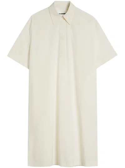 Jil Sander Cotton Shirt Dress In Multicolor