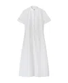Jil Sander Button-up White Midi Dress With Relaxed Fit In White