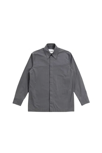 Jil Sander Long-sleeve Cotton Shirt In Gray