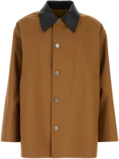 Jil Sander Caramel Cotton Trench Coat In Light Brown