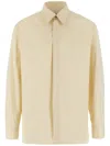 Jil Sander Cotton Shirt With Italian Collar And Button Cuffs In Neutrals