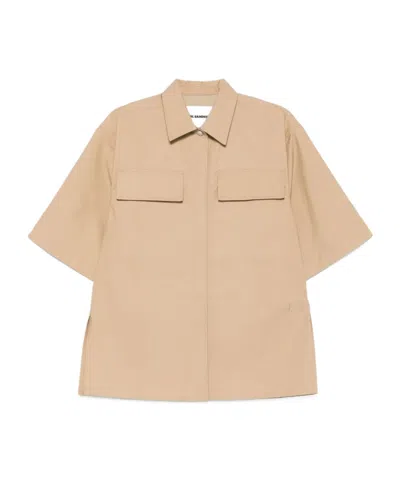 Jil Sander Cotton Shirt In Nude