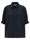 Jil Sander Cotton Shirt Short Sleeves Collared Cuffed In Black
