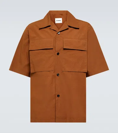 Jil Sander Cotton Shirt In Tobacco
