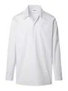 Jil Sander Structured Cotton Shirt Striped Pattern In White