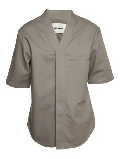 Pre-owned Jil Sander Cotton Short-sleeve Shirt In Gray