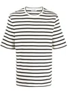 Jil Sander Stripe-print Short-sleeved T-shirt In Black